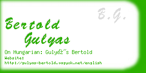 bertold gulyas business card